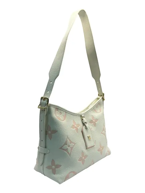 Bolsa Tiracolo Louis Vuitton Carryall Zip NM PM Empreinte Bege Rosa