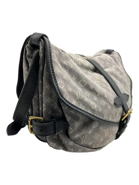 Bolsa Tiracolo Louis Vuitton Saumur Mini Lin Monogram Azul