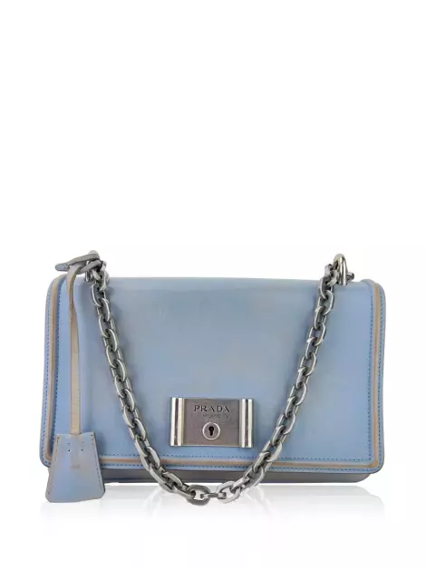 Bolsa Tiracolo Prada Lux Chain Azul
