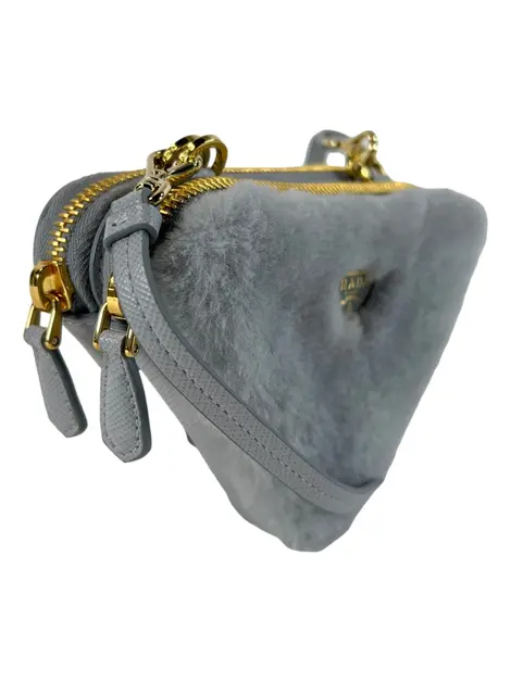 Bolsa Tiracolo Prada Triangle Mini Cinza