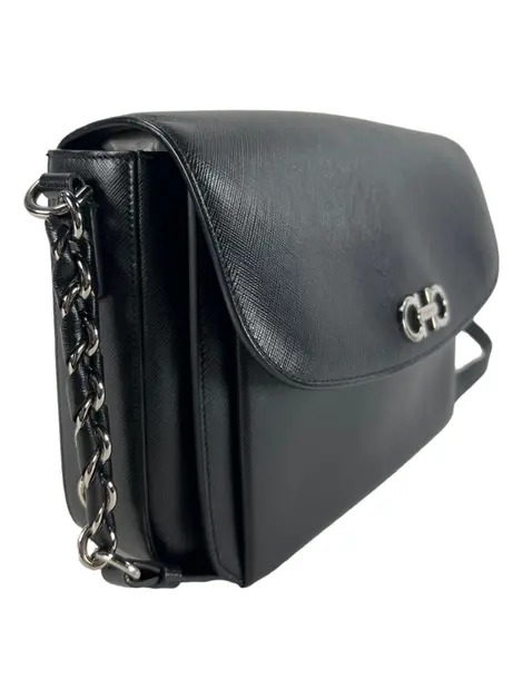Bolsa Tiracolo Salvatore Ferragamo Sandrine Couro Preta