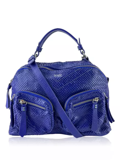 Bolsa Tiracolo Schutz Embossed Azul