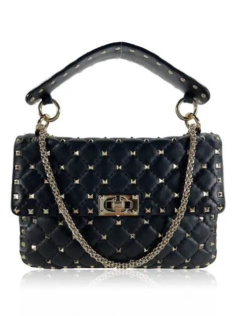 Bolsa Tiracolo Valentino Rockstud Spike Preto