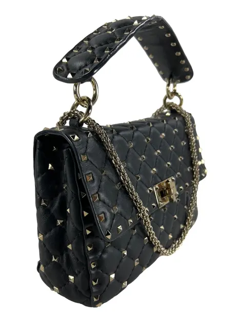 Bolsa Tiracolo Valentino Rockstud Spike Preto