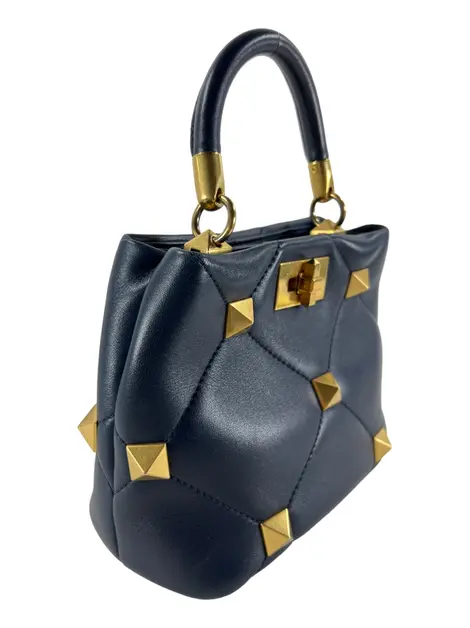Bolsa Tiracolo Valentino Roman Stud The Handle Azul