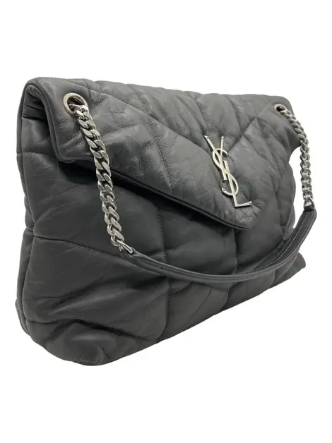 Bolsa Tiracolo Yves Saint Laurent Loulou Puffer Cinza