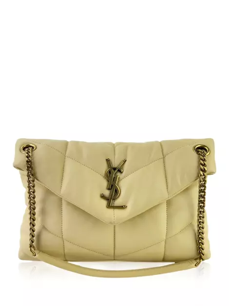 Bolsa Tiracolo Yves Saint Laurent Loulou Quilted Bege