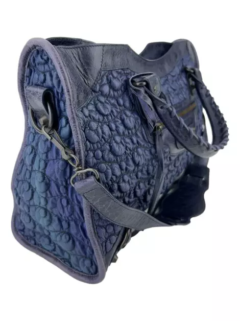 Bolsa Tote Balenciaga City Smocked Azul