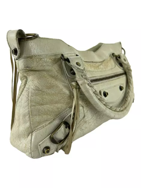 Bolsa Tote Balenciaga First Chevre Off White