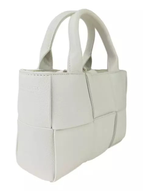 Bolsa Tote Bottega Veneta Arco Tote Intrecciato Grained Off-White