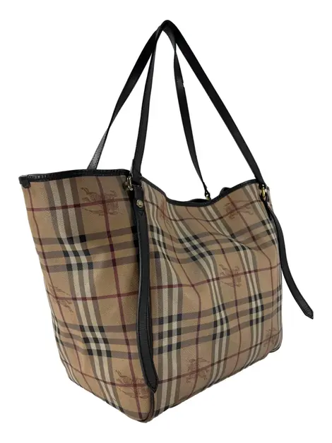 Bolsa Tote Burberry Canterbury Haymarket Marrom