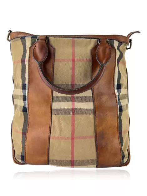 Bolsa Tote Burberry Chadwick Check Marrom