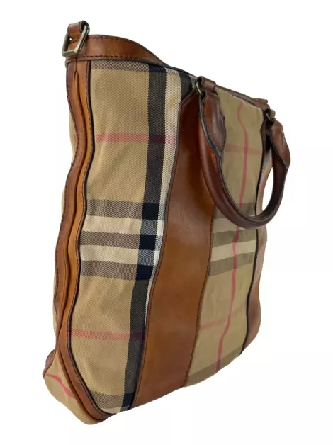 Bolsa Tote Burberry Chadwick Check Marrom