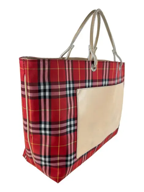 Bolsa Tote Burberry Nova Check Nylon Vermelha
