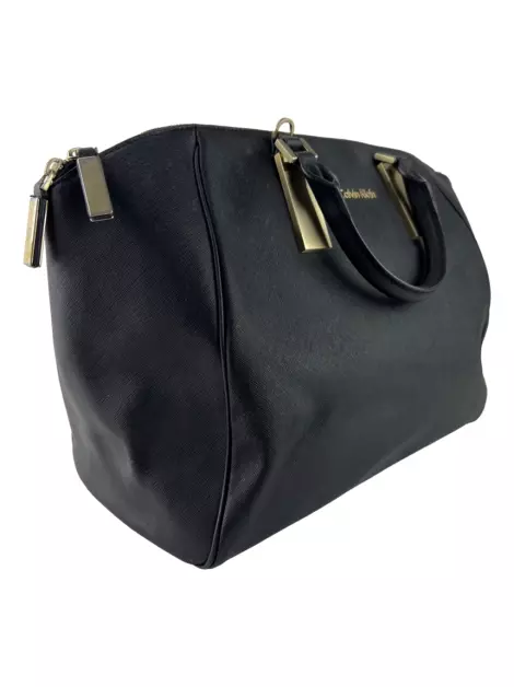 Bolsa Tote Calvin Klein Couro Preta