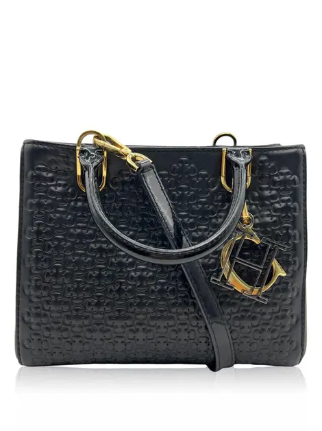 Bolsa Tote Carolina Herrera Mini Duchess Embossed Preta