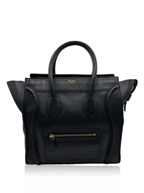 Bolsa Tote Celine Mini Luggage Couro Preta