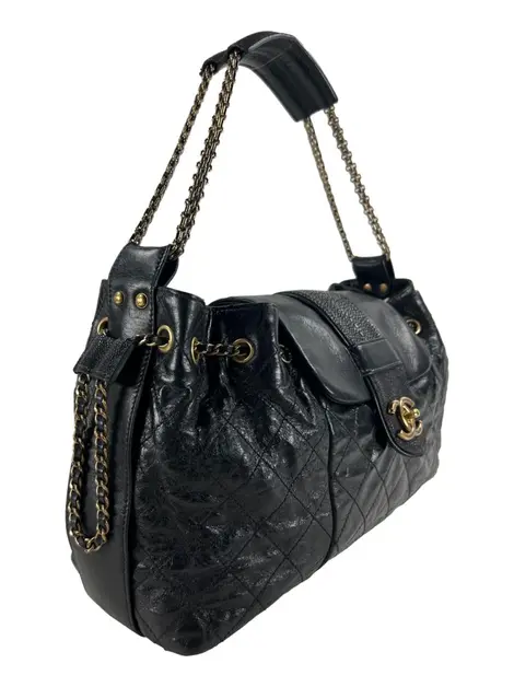 Bolsa Tote Chanel Bindi CC Accordion Preta