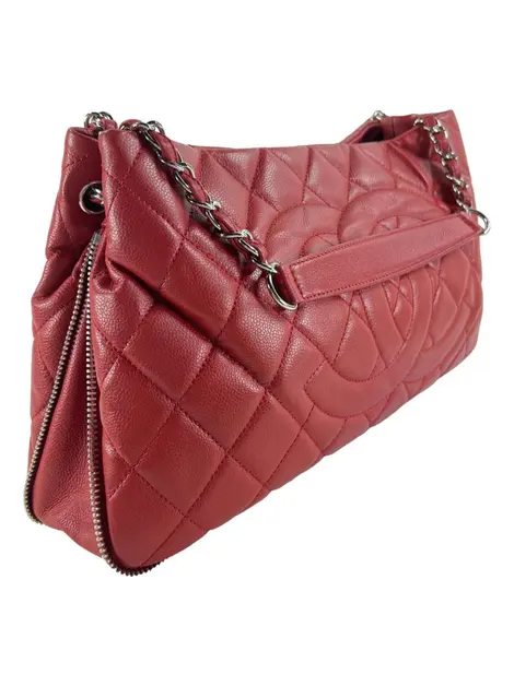 Bolsa Tote Chanel Expandable Zip Vermelha