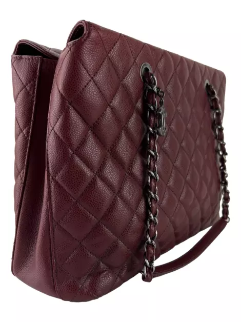 Bolsa Tote Chanel Grand Shopping Caviar Vinho