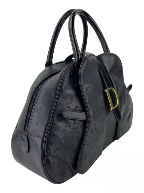 Bolsa Tote Christian Dior Double Saddle Preta Vintage