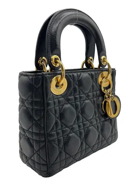 Bolsa Tote Christian Dior Lady Dior Cannage Mini Preta