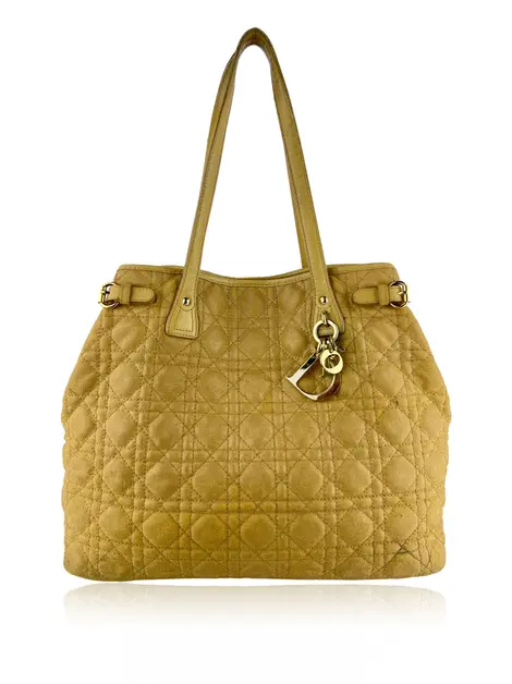 Bolsa Tote Christian Dior Panarea Cannage Bege