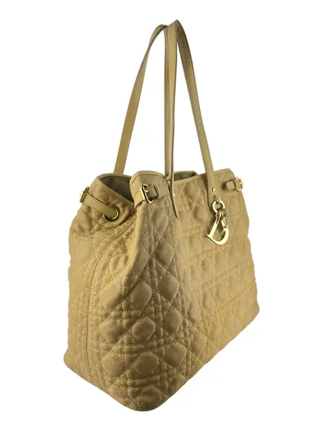 Bolsa Tote Christian Dior Panarea Cannage Bege