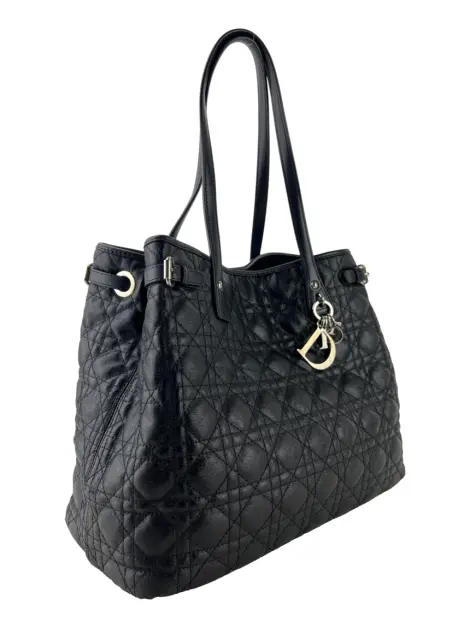 Bolsa Tote Christian Dior Panarea Cannage Preta