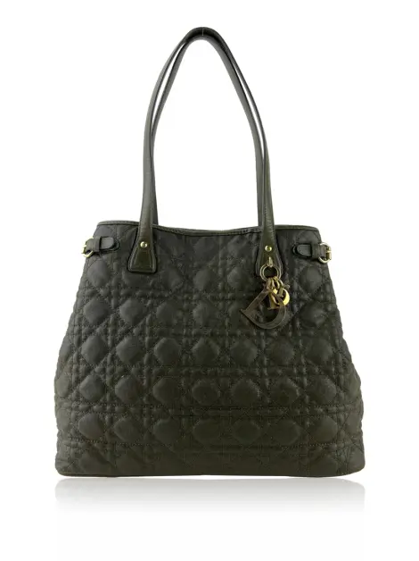 Bolsa Tote Christian Dior Panarea Cannage Quilted Verde