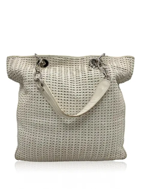 Bolsa Tote Christian Dior Soft Woven Branca