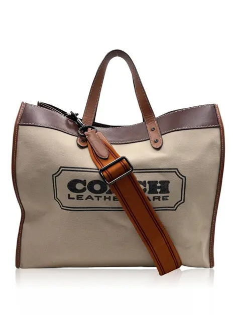 Bolsa Tote Coach Field Canvas Marrom