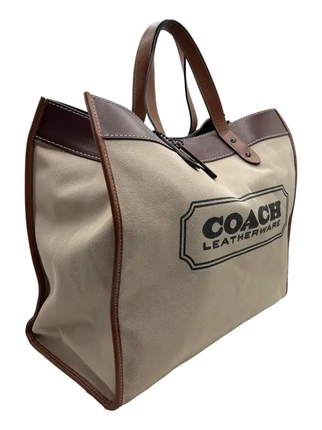 Bolsa Tote Coach Field Canvas Marrom