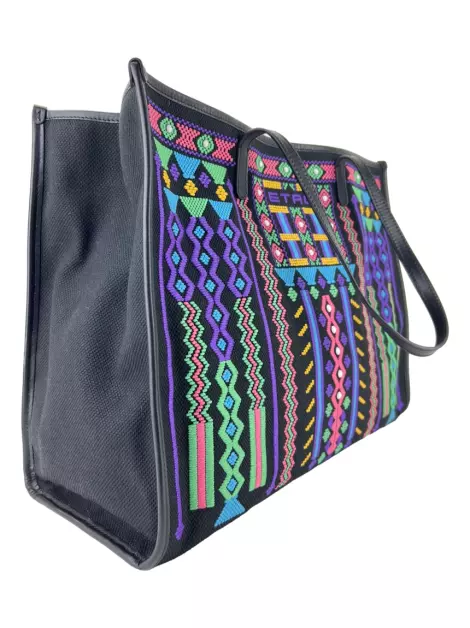 Bolsa Tote Etro Bordada Preta