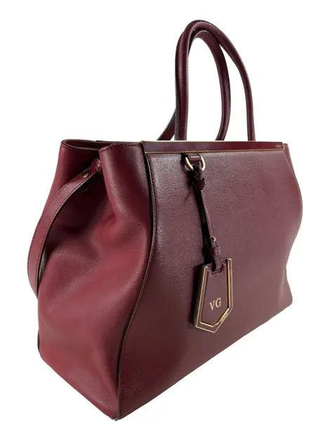 Bolsa Tote Fendi 2Jours Elite Vinho