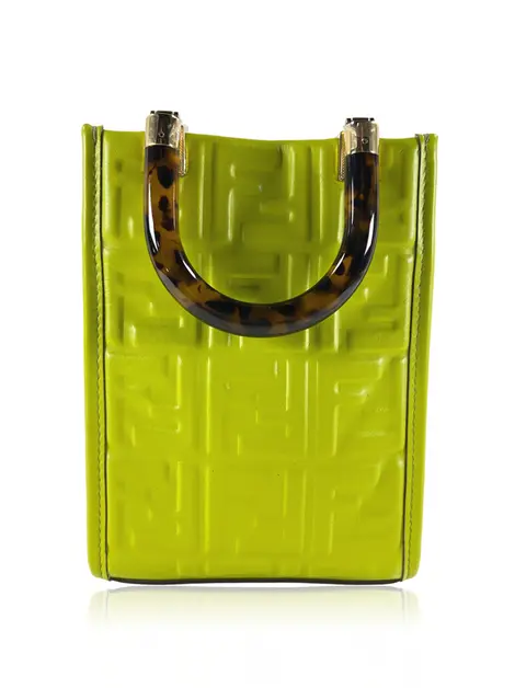 Bolsa Tote Fendi FF Sunshine Shopper Verde