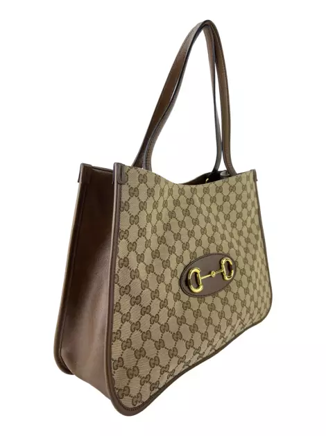 Bolsa Tote Gucci Horsebit 1955 Marrom
