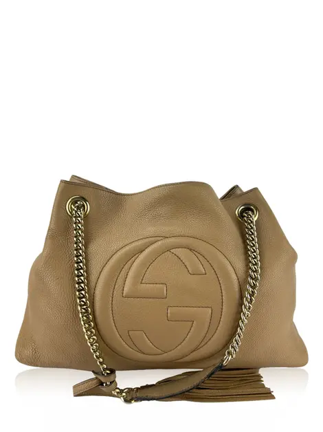 Bolsa Tote Gucci Soho Chain Bege