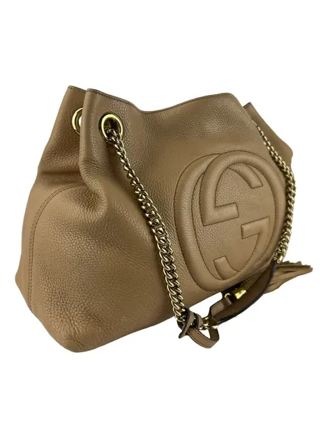 Bolsa Tote Gucci Soho Chain Bege