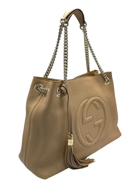 Bolsa Tote Gucci Soho Chain Bege