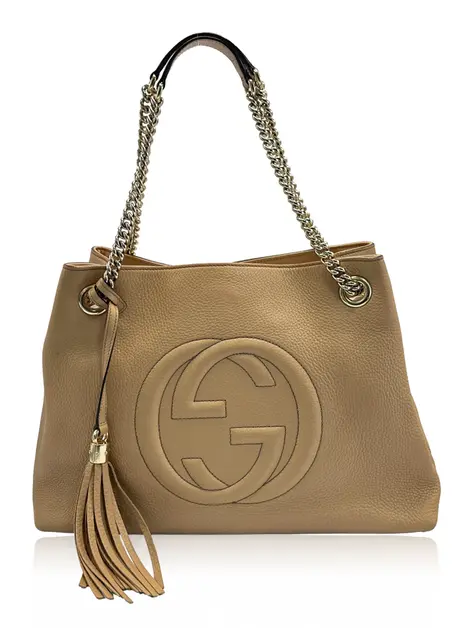 Bolsa Tote Gucci Soho Chain Bege