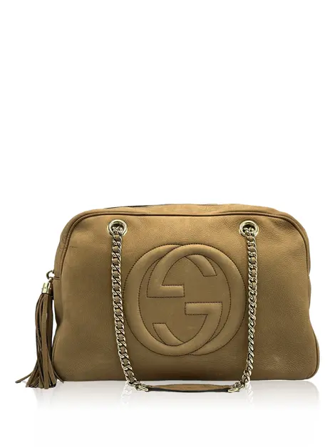 Bolsa Tote Gucci Soho Chain Bowler Bege