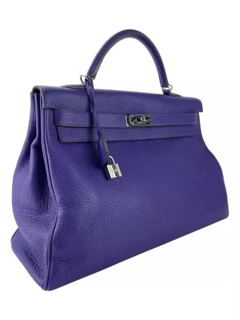 Bolsa Tote Hermès Kelly Togo Retourne Ultraviolet