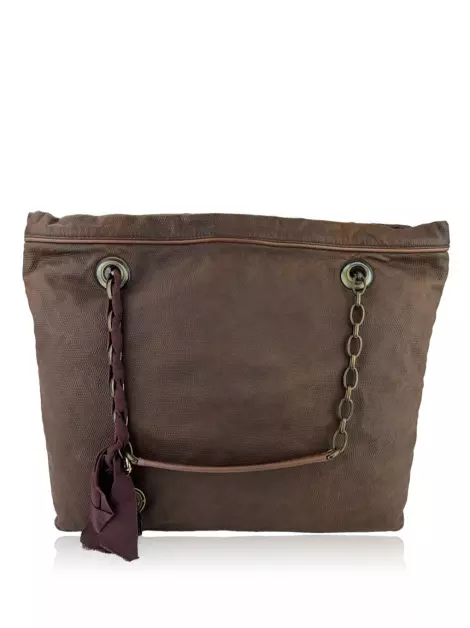 Bolsa Tote Lanvin Amalia Embosse Marrom
