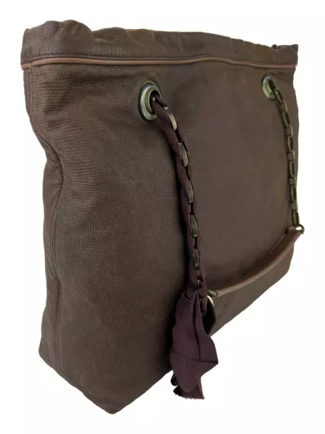 Bolsa Tote Lanvin Amalia Embosse Marrom