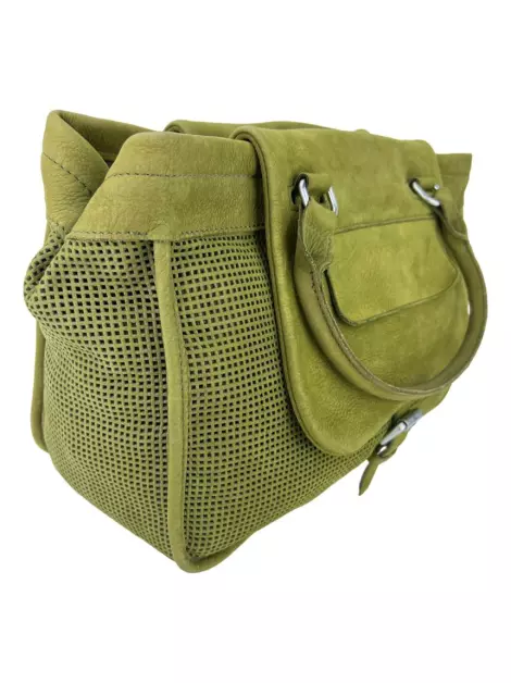 Bolsa Tote Longchamp Balzane Perfurada Verde