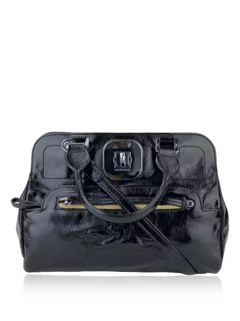 Bolsa Tote Longchamp Gatsby Verniz Preta