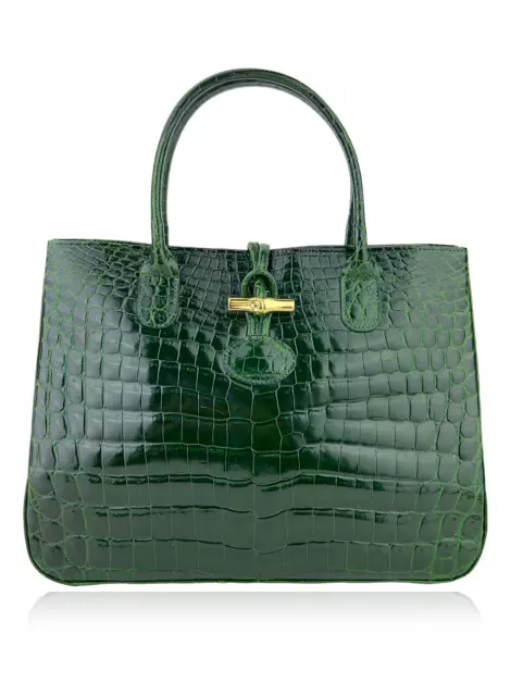 Bolsa Tote Longchamp Roseau Verde Vintage