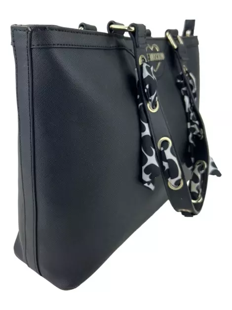 Bolsa Tote Love Moschino Couro Preto