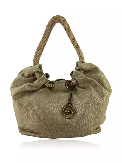 Bolsa Tote Michael Michael Kors Canvas Dourado